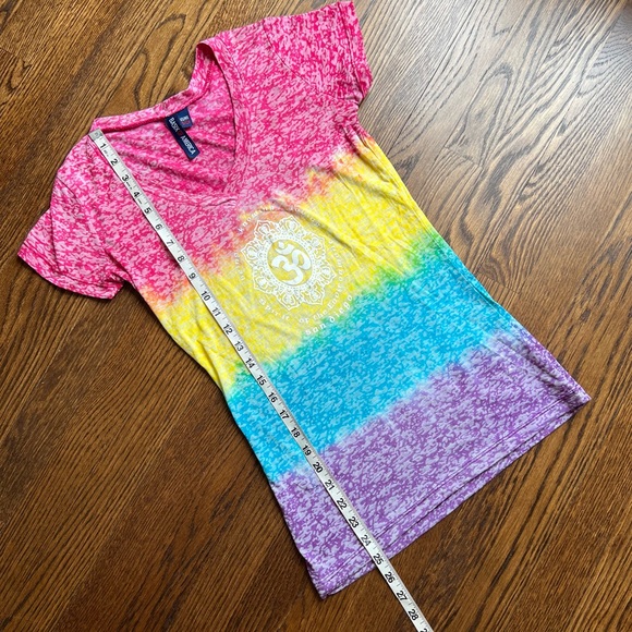 San Diego neon rainbow ombré acid yoga tee - Picture 2 of 6